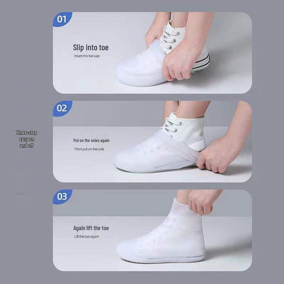 Unisex Wasserdichte Rutschfeste Silikon-Regenstiefelüberzieher - Schneefest, Verdickt, Verschleißfest, Mittelhoch.