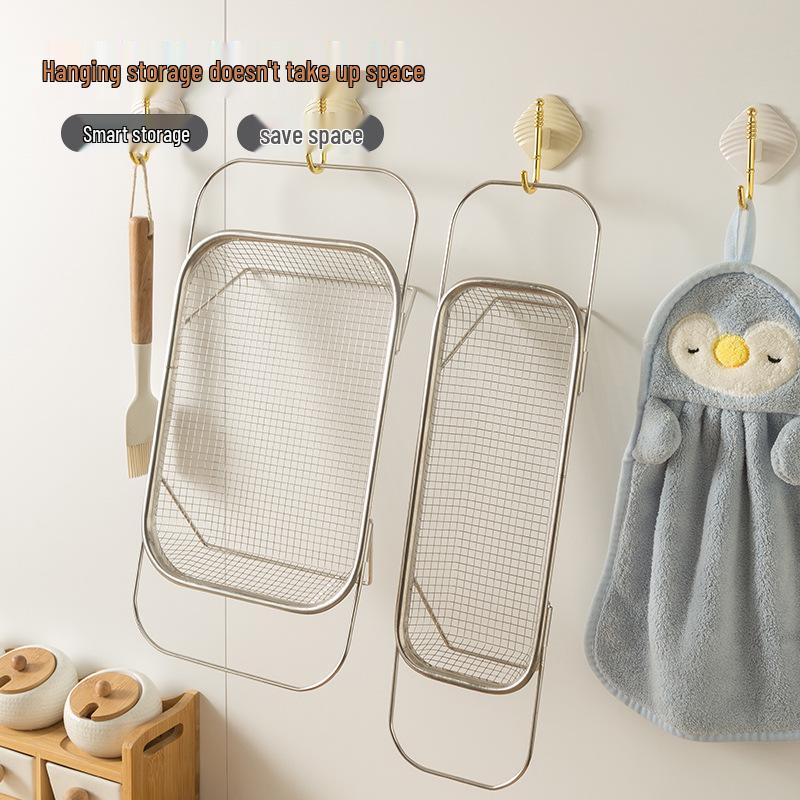 Multi-functional Stainless Steel Retractable Vegetable Sink Drain Rack