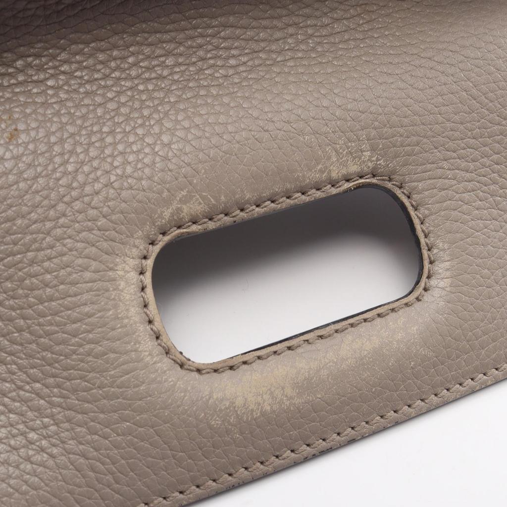 Used GUCCI Bamboo Daily Medium 2-Way Bag Handbag 392013 Leather Gray Used Women