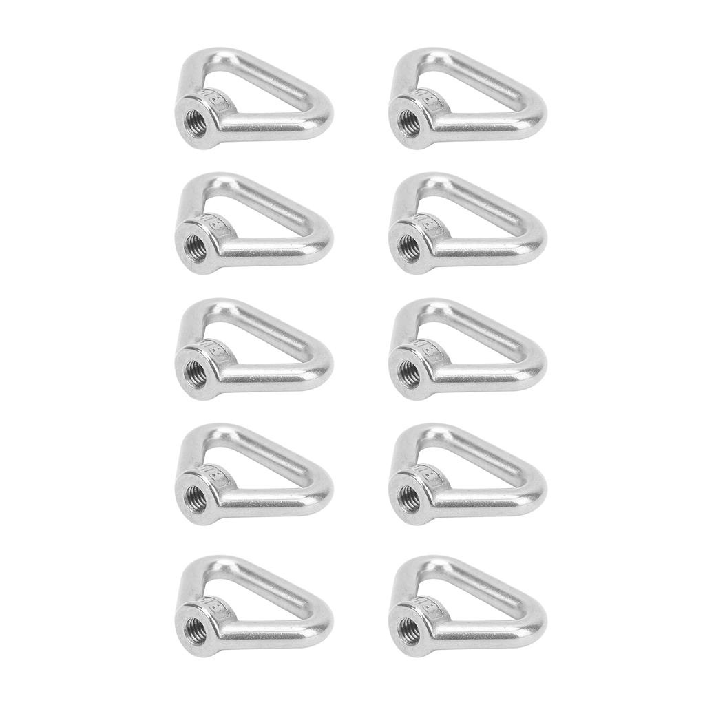 10pcs Silver Screw Nut 304 Stainless Steel Triangle Ring Nut Eye Nut Fastener M8