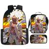 One Piece Cartoon Anime Rucksack Leichte Ergonomische Schultasche für Grundschüler Umhängetasche Federmäppchen Set