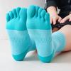 3 Pairs Large Women's Colorful Cotton 5 Finger Socks Fashion Patchwork Sweat-Absorbing Thick Warm Autumn Winter Sport Socks EU42