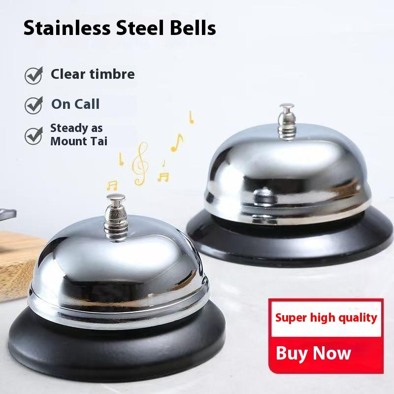 Kitchen Tool Stainless Steel Food Service Call Bell Restaurant Bar Dish Delivery Bell Desktop Answer Bell Restaurant Supplies
