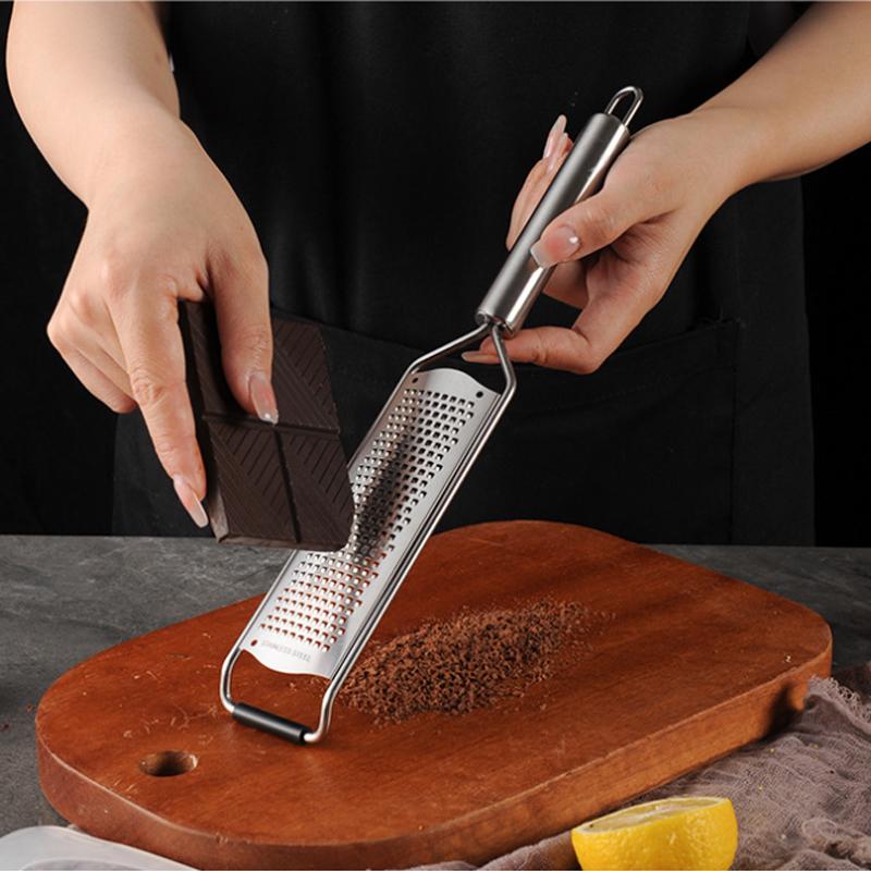 Stainless Steel Cheese Grater with Cover and Brush Tube Handle Lemon Grater Shredder Butter Chocolate Cheese Slicer Kitchen Tool