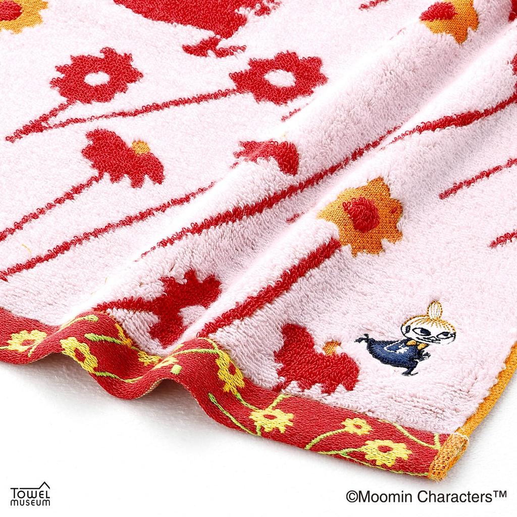 MOOMIN Happy Little My Face Little My Flower Fluffy 34 x 80cm Towel, Purple, Design, Cotton, No-Twist Yarn, 47-0402150, Approx.