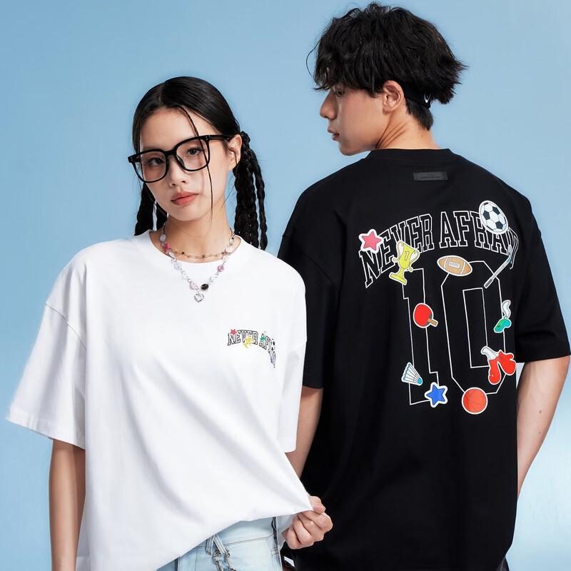 DRAGONS NEVER AFRAID Cartoon Print Summer T-Shirt XS