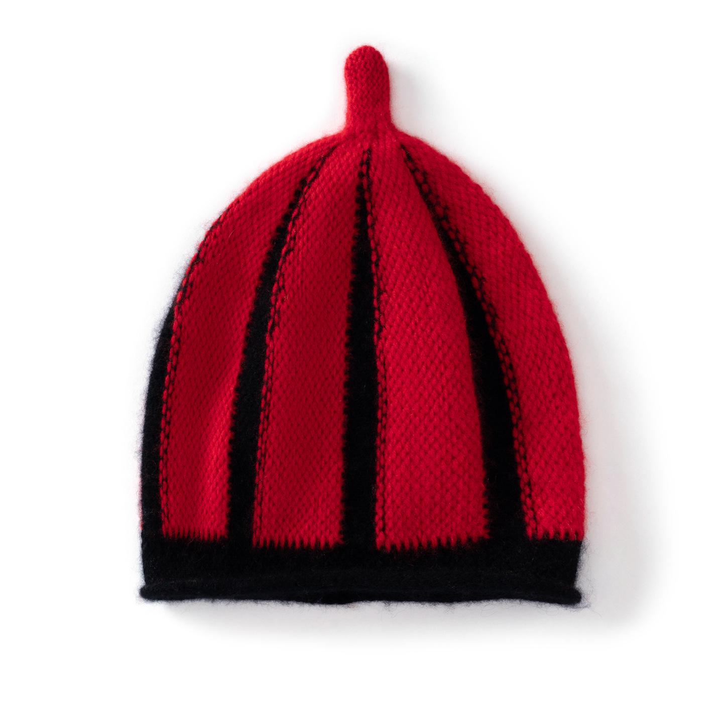 

Luxury Kids Cashmere Color Block Knit Beanie – Autumn/Winter Bestseller One Size червоний