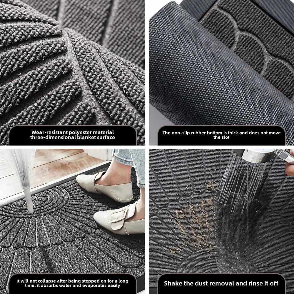 Nordic Crescent Doormat, Anti-Slip Entrance Rug for Indoor/Outdoor, Eco-Friendly Rubber Floor Mat, Anti-Slip & Mold-Resistant
