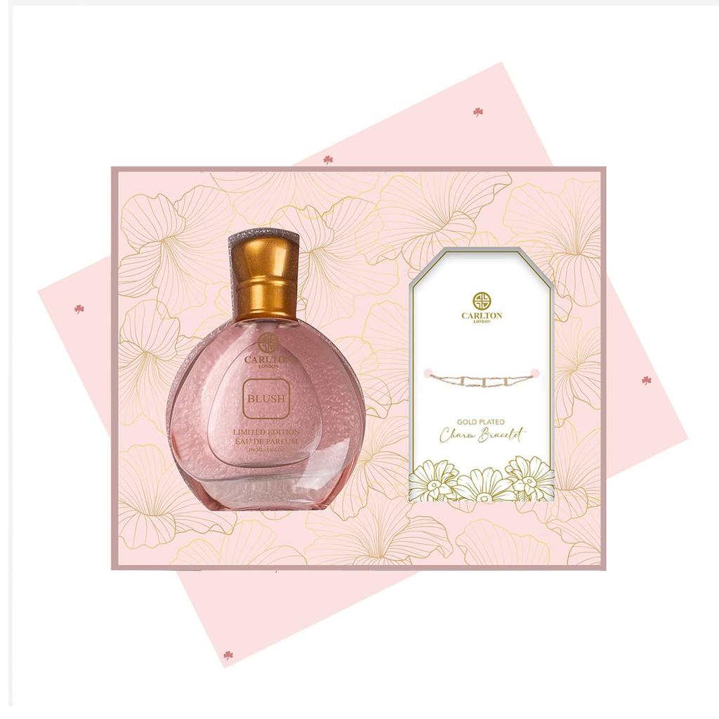 Carlton London Women Gift Set - Elegant 30ml Blush Perfume with Long-Lasting Fragrance + Stylish Bracelet | Luxury Perfume Hamper for Women