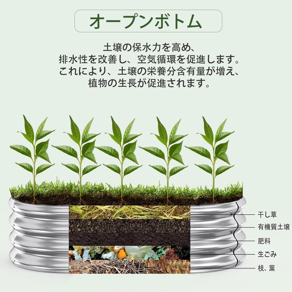 DEWEL Raised Garden Galvanized Metal Planter Outdoor Garden Bed for and Flowers Bed, Box, Tool-Free Vegetables, Plants, (Silver, 120x60x28cm)