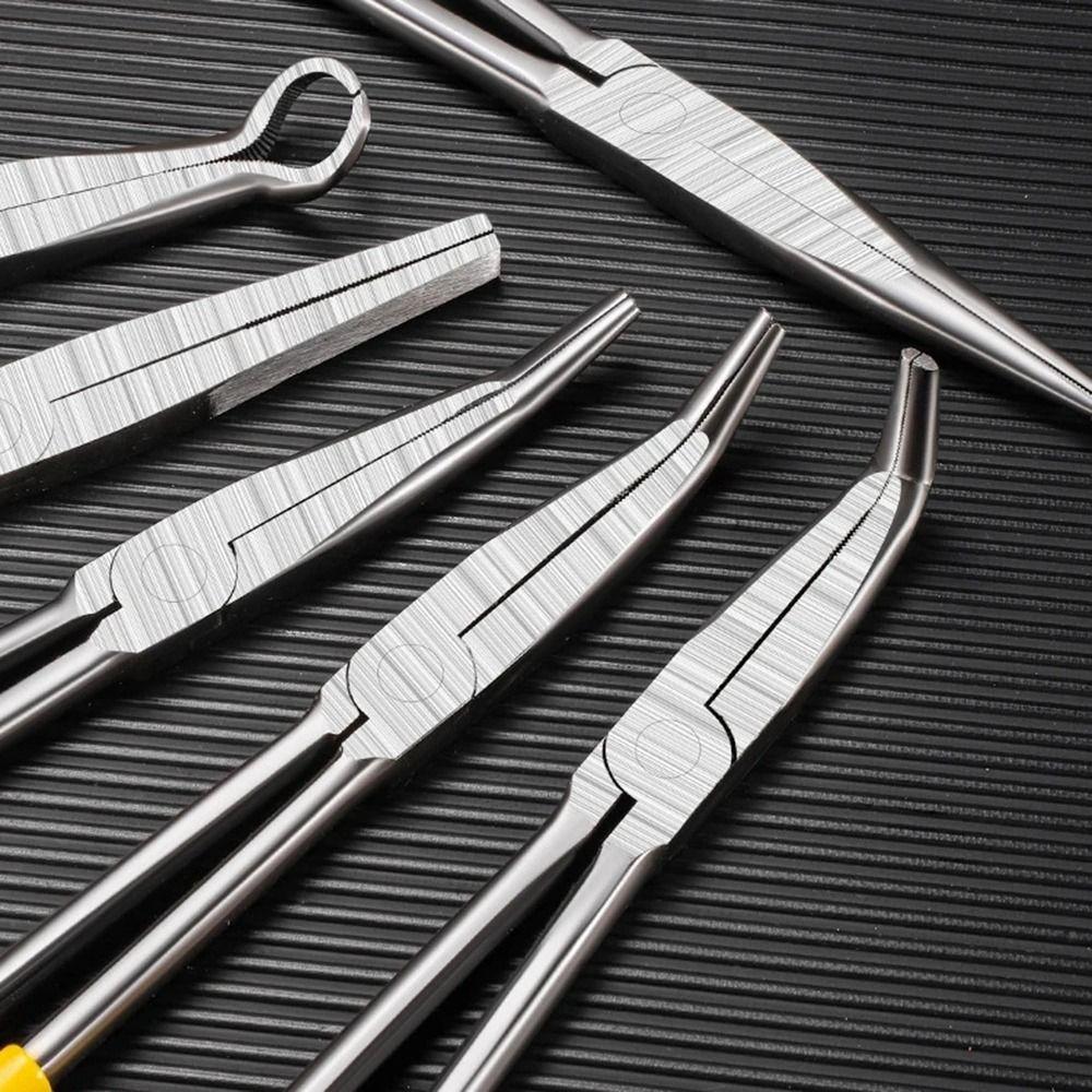 Straight Bent Tip Extra Long Nose Pliers 0/25/45/90 Degree Hand Removal Tools  Mechanics Tools