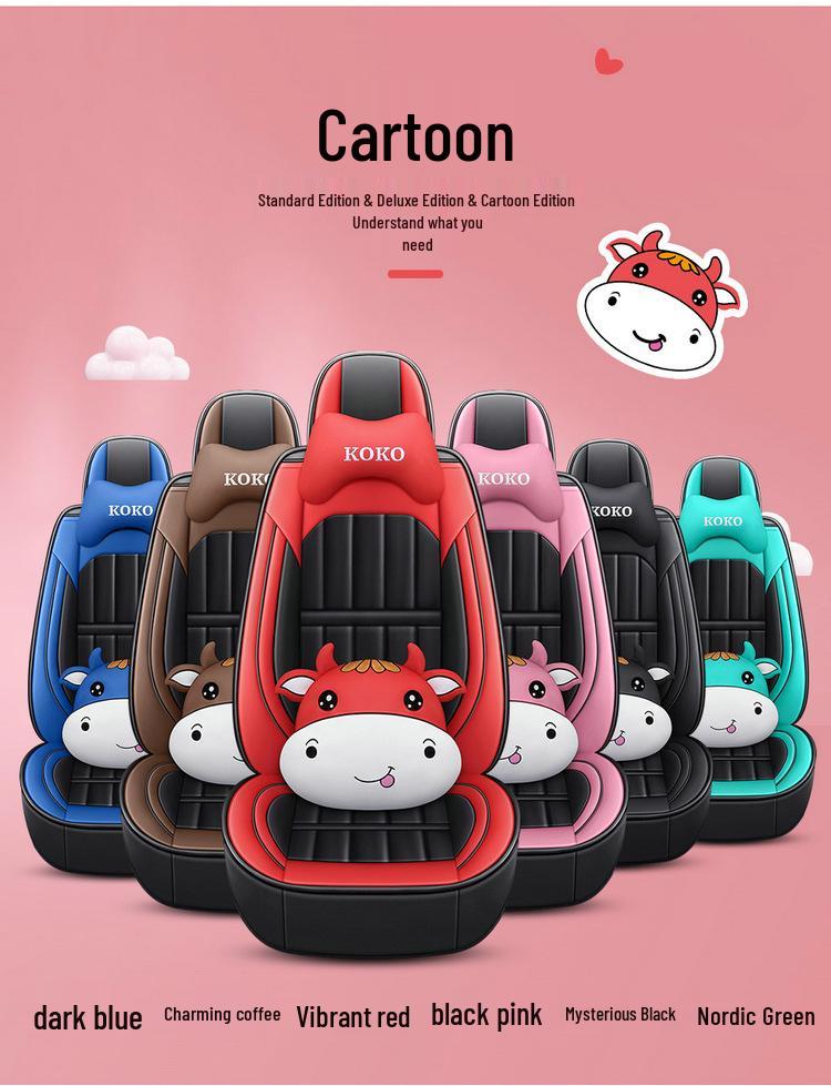 Universal Four-Season Leather & Ice Silk Car Seat Cover Cushion for All Models
