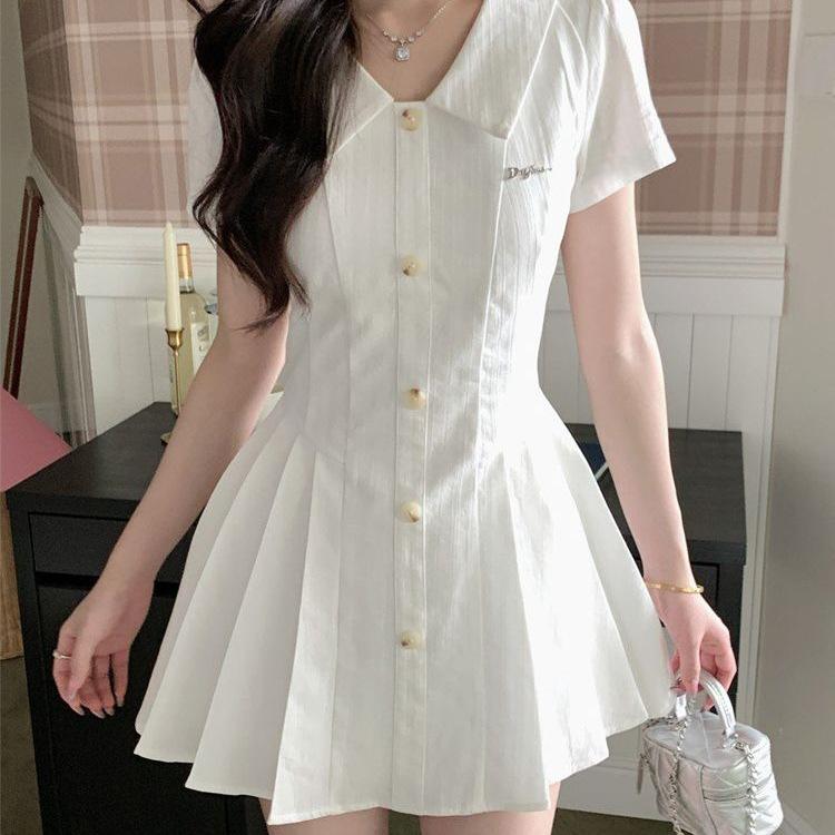 Jasmine Sea Salt College Style Shirt Dress - Petite Summer Sweetheart Skirt Set