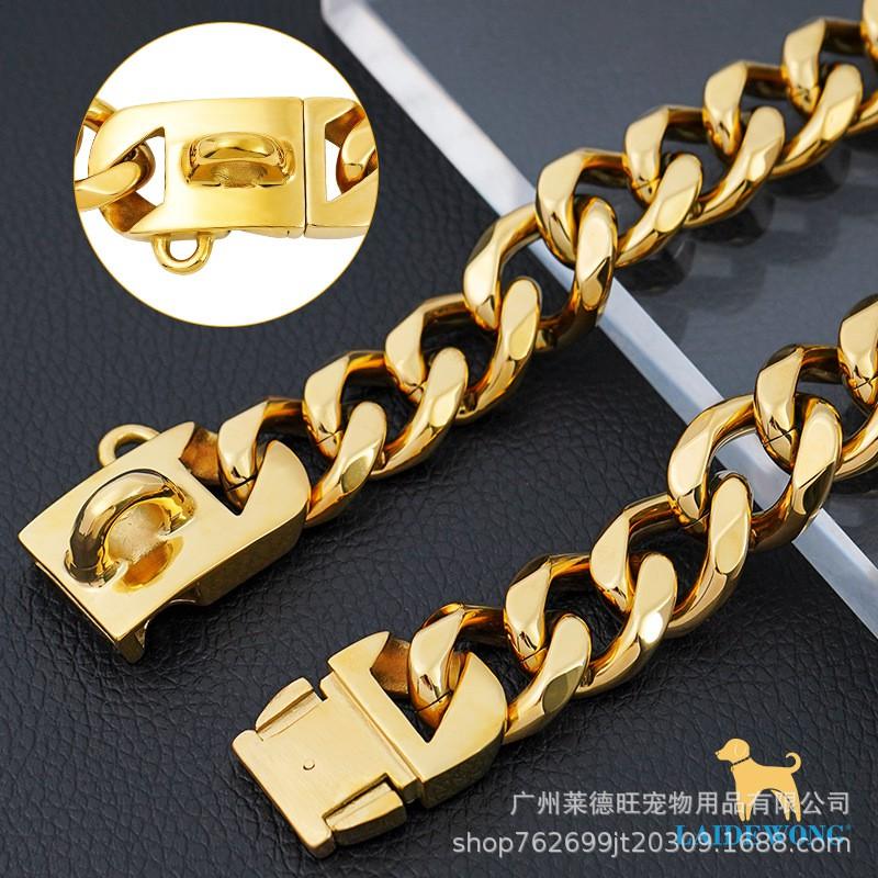 23mm Wide Stainless Steel Dog Collar Heavy Duty Metal Pet Necklace Large Dogs