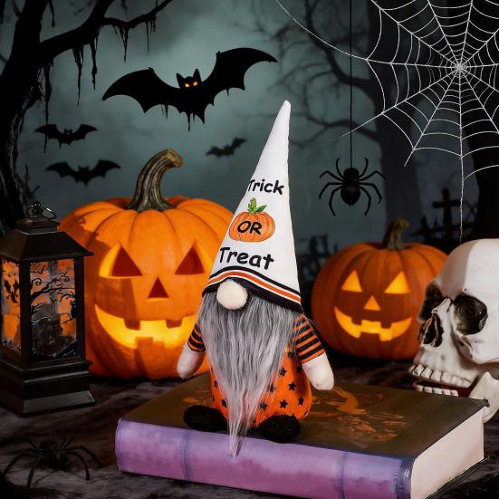 Reusable Halloween Decorations Gnome Decor, Rudolph Faceless Doll Figurine for Shelf Table, Spooky Home Decor Cute Ornament Party Home, Trick or Treat