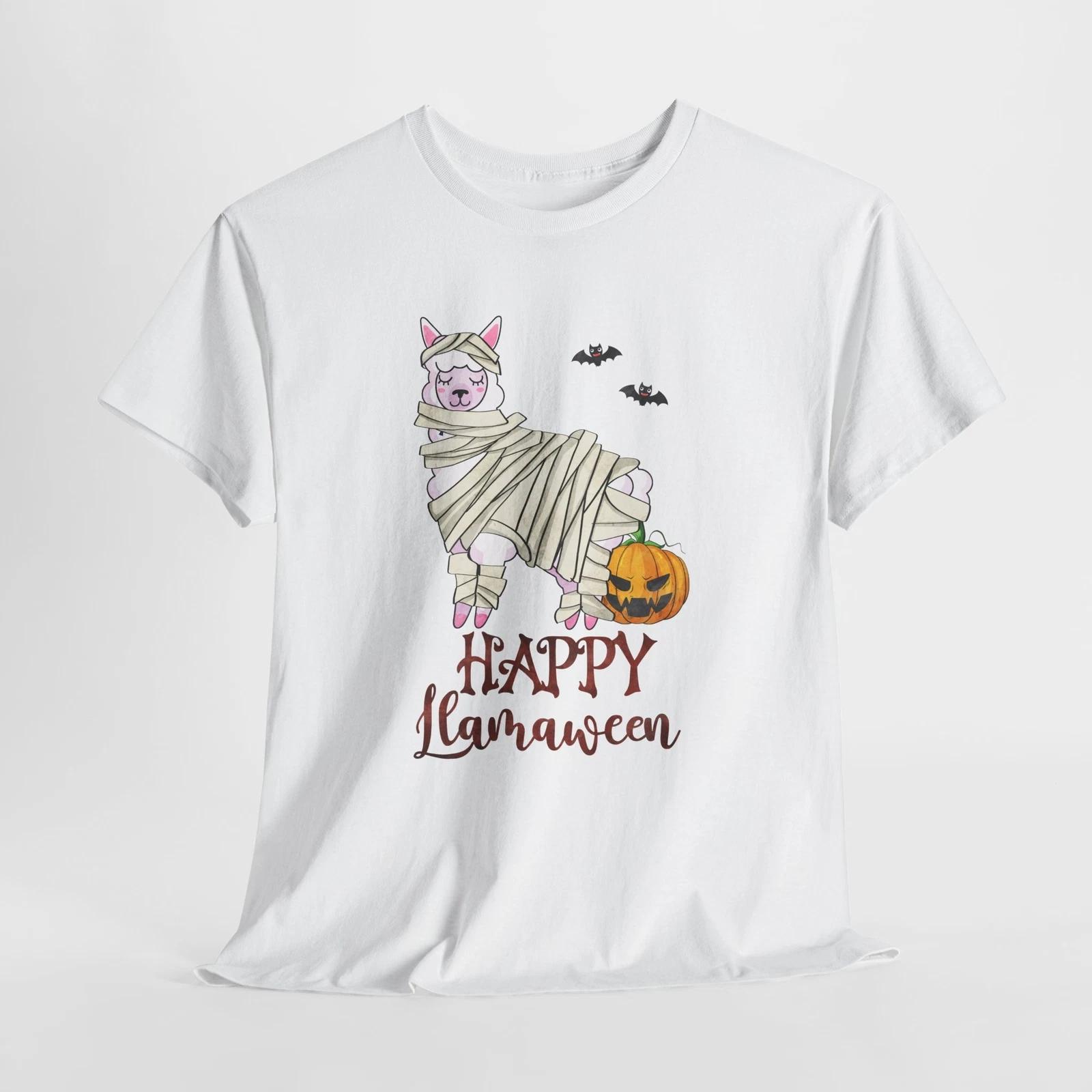 

Happy Llamaween Funny Halloweena T-Shirt | Funny Llama Tee | Cute Animal Shirt S