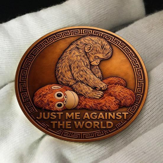 Emotional Support Coin Inspirational Monkey Challenge Pocket Coin Double?Sided Collectible Token for Friends Family Motivation Keepsake