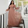 Cross-Border Foreign Trade Amazon European and American Plus-Size Women's Long Luxury Evening Dress for Weddings, Parties, and Banquets