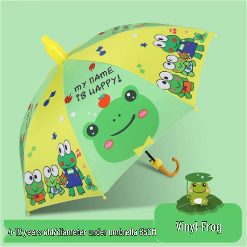 Children s Black Vinyl Sun/Rain Long Handle Umbrella