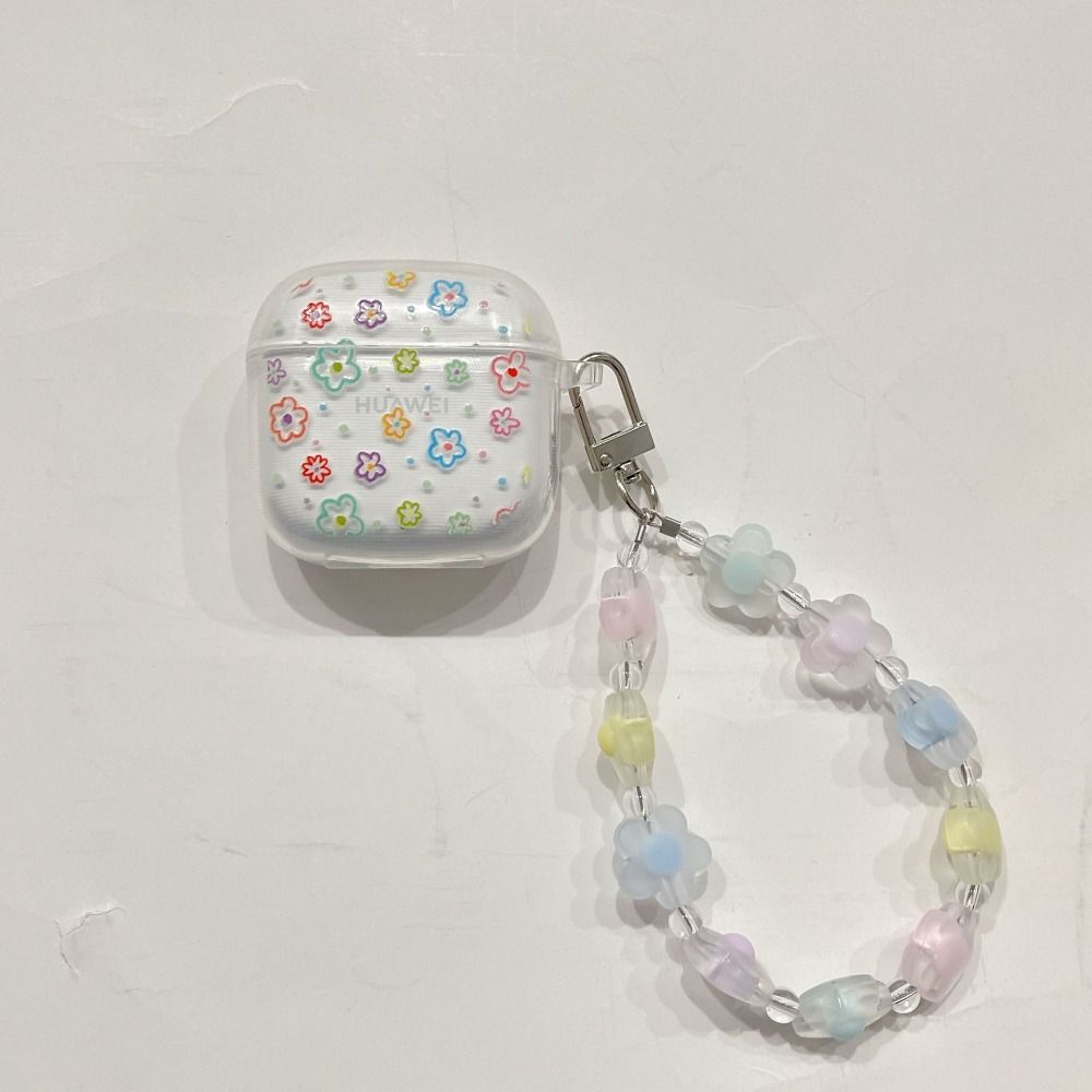 Transparent Earphone Protective Case Bracelet Soft PVC Key Chain Bluetooth Earphone Case Portable for HUAWEI FreeBuds SE2