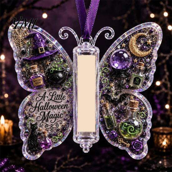 Graduation Money Gift Box Acrylic Butterfly Cash Ornament, Christmas Halloween Holder with Clear Rolled Bill Storage Container Compartment,