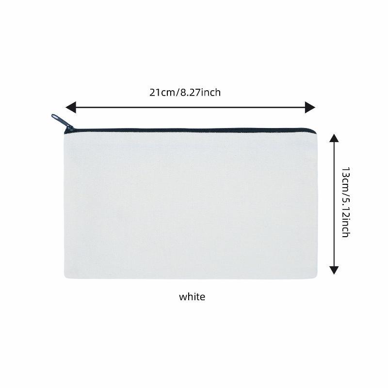 5Pcs Blank Canvas Zipper Pouch Bulk Makeup Bag Pencil Case For Cosmetic Diy Crafts Independence Day