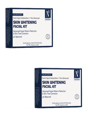 NutriGlow NATURAL'S Advanced Pro Formula Salon Series Facial Kit For Glowing Skin And Tan Removal, Helps In Skin Tone Correction, 60gm Each (Pack O