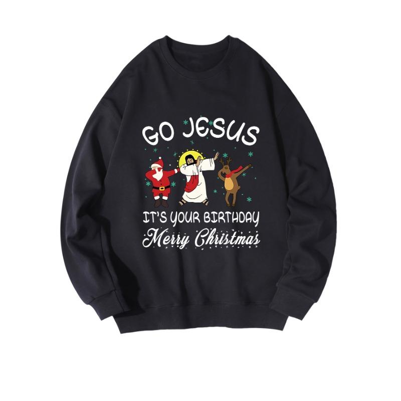 GOJESUS Модный принтованный топ повседневная спортивная одежда на осень и зиму хлопковая толстовка M чёрный 1757₽