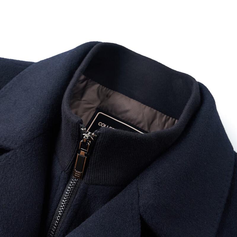 Firstview Men's Detachable Down-Lined Wool Overcoat