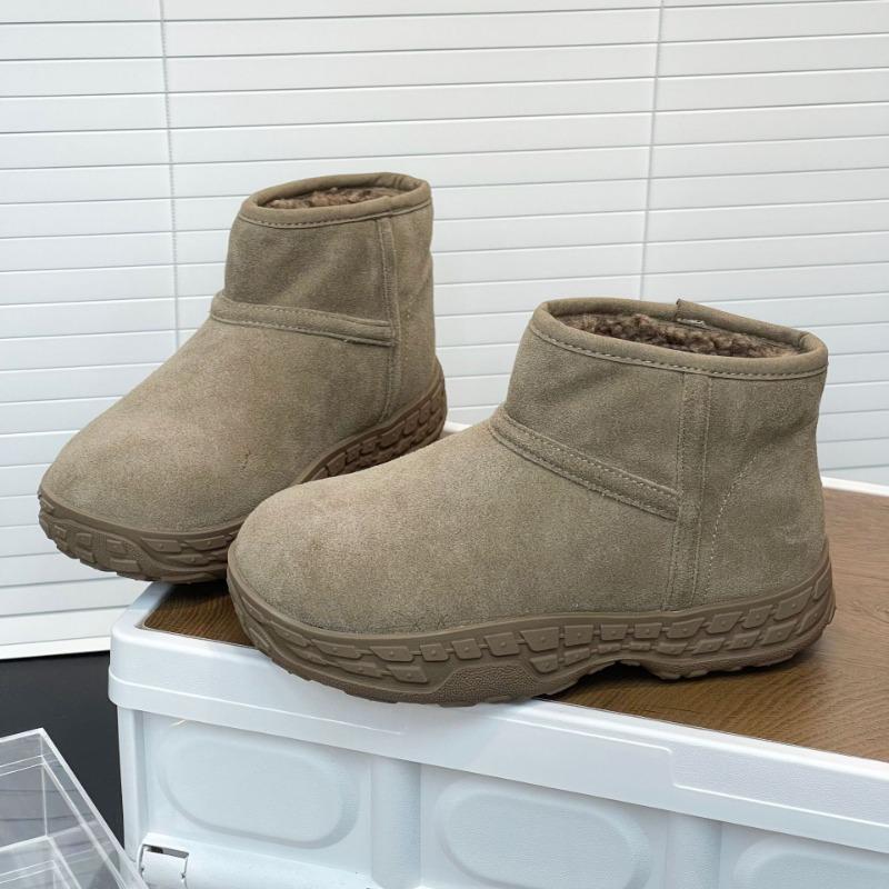 

Цзюй Цзинъи кожаные модные зимние сапоги на толстой подошве женские новые зимние нескользящие теплые короткие сапоги с большим носком 39 хаки