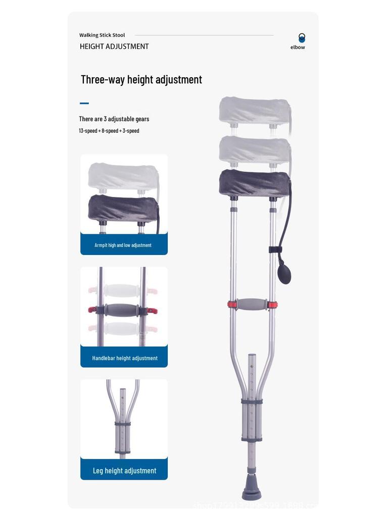 Youth Postoperative Underarm Crutches - Lightweight, Non-Slip, Double Crutches for Rehabilitation and Walking Training