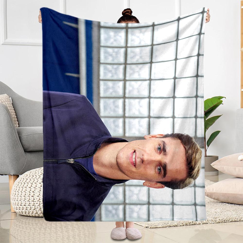 Atletico Madrid Player Blanket Soft Warm Cozy Great for Sofa Bed Office Four Seasons Multipurpose Playful Design