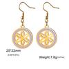 Seed of Life Chakra Flower Dangle Earrings Stainless Steel Gold Clear Zircon Round Earring Sacred Geometry Jewelry