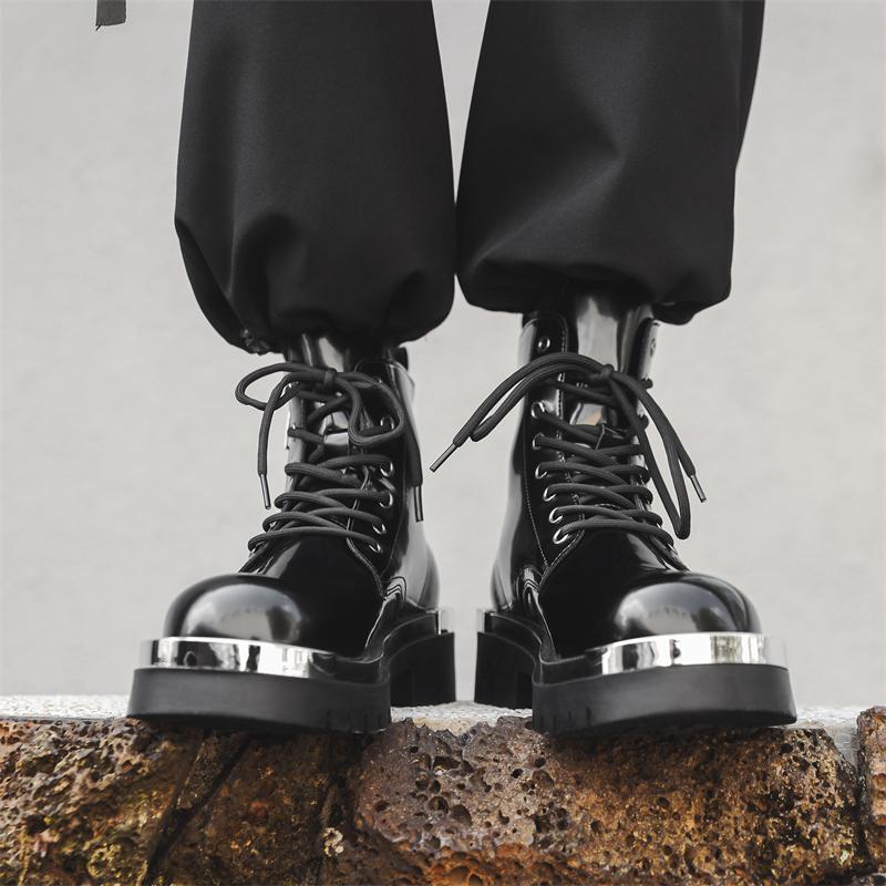 Men's Thick Soled Boots Fashion Designer Style Outdoor Leisure Business Party Daily Office Street Walking Young Men's Shoes