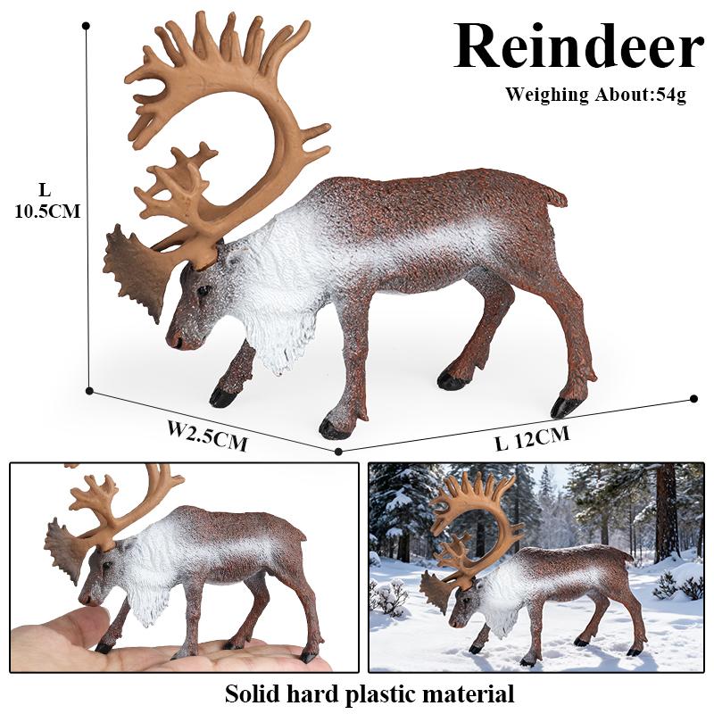 Oenux Forest Deer Animals Simulation Wild White-Tailed Elk Action Figures Moose Figurines Model Decoration Toy Kids Xmas Gift