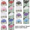 Vintage Style Folding Fan with Tassel Dance Fan Multipurpose Handheld Fan  Wedding Party