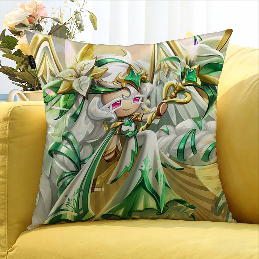 Anime White Lily C-Cookie Various Sizes Square Pillow Case For Car Home Bedchamber Decor
