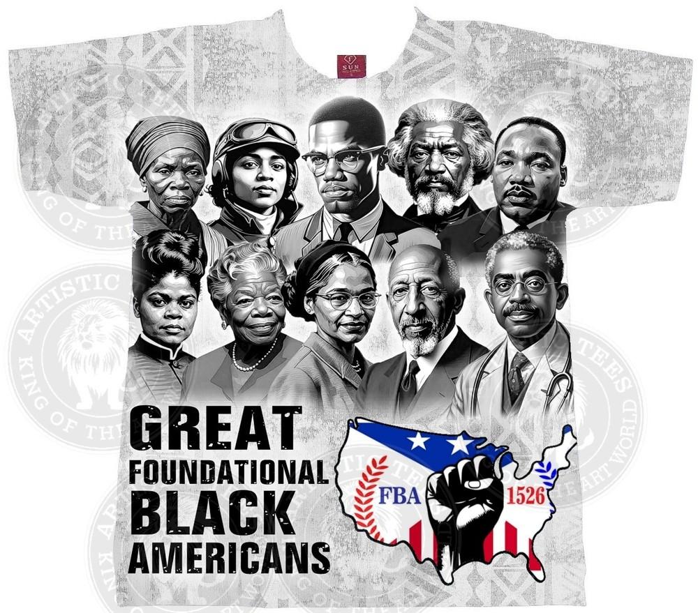 FBA T SHIRTS. FBA GREAT AMERICAN HEROES T-SHIRT. Foundational Black American. Unisex T-Shirt S