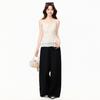 Rice apricot lotus leaf edge hem lace suspender vest women's summer pure desire bow slim fit inner top