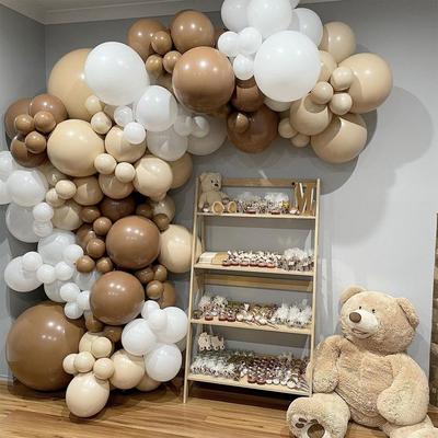 Súprava oblúkovej girlandy z balónov v marhuľovo-kávovej hnedej farbe Svadobná Narodeninová Párty Dekorácia Detské Latexové Balóny Globos Baby Shower