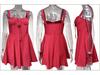 European Summer Strapless Lace-Up Solid A-Line Mini Dress