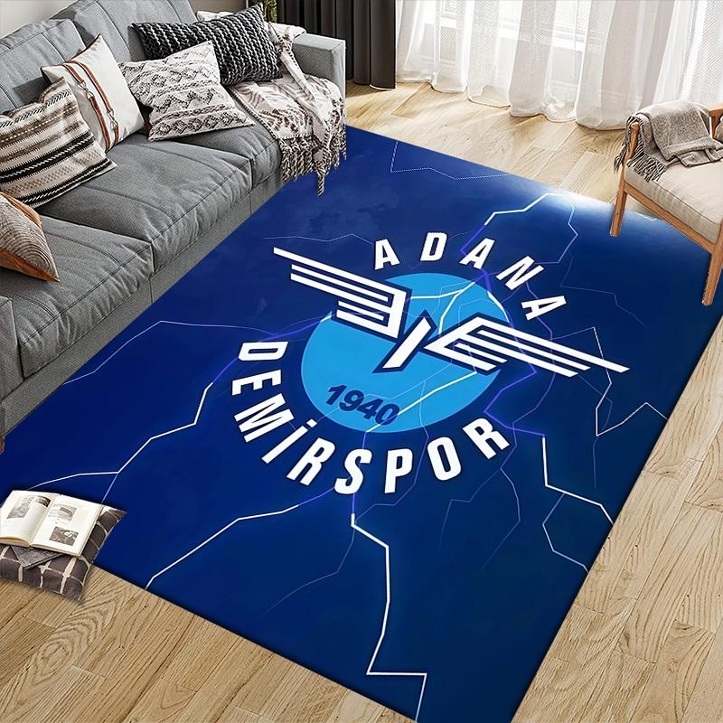 Adana Demirspor2 Flanellmuster Quadratischer Teppich, Läufer, Teppich für Wohnzimmer Schlafzimmer Sofa Spielzimmer Dekor, Rutschfeste Fußmatte