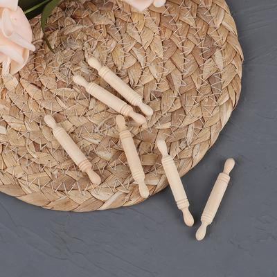6 sztuk/zestaw 1:12 Dollhouse Miniatures Wood Rolling Pin Model Akcesoria kuchenne