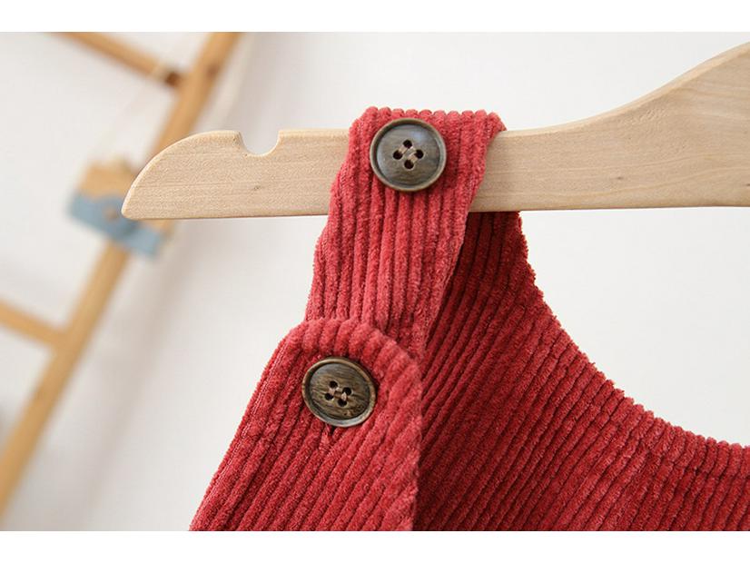 Baby-Latzhose aus Cord-Samt im koreanischen Stil - Winterkollektion 2025 für 0-3 Jahre, mit verdeckten Druckknöpfen