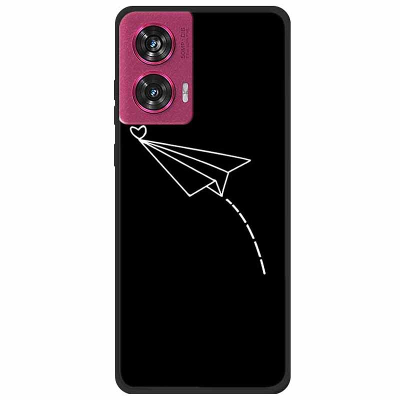 

Для Motorola Edge 50 Fusion 5G Чохол М який ТПУ Чохол для Мобільного Телефону З Принтом - Літак та Серце I