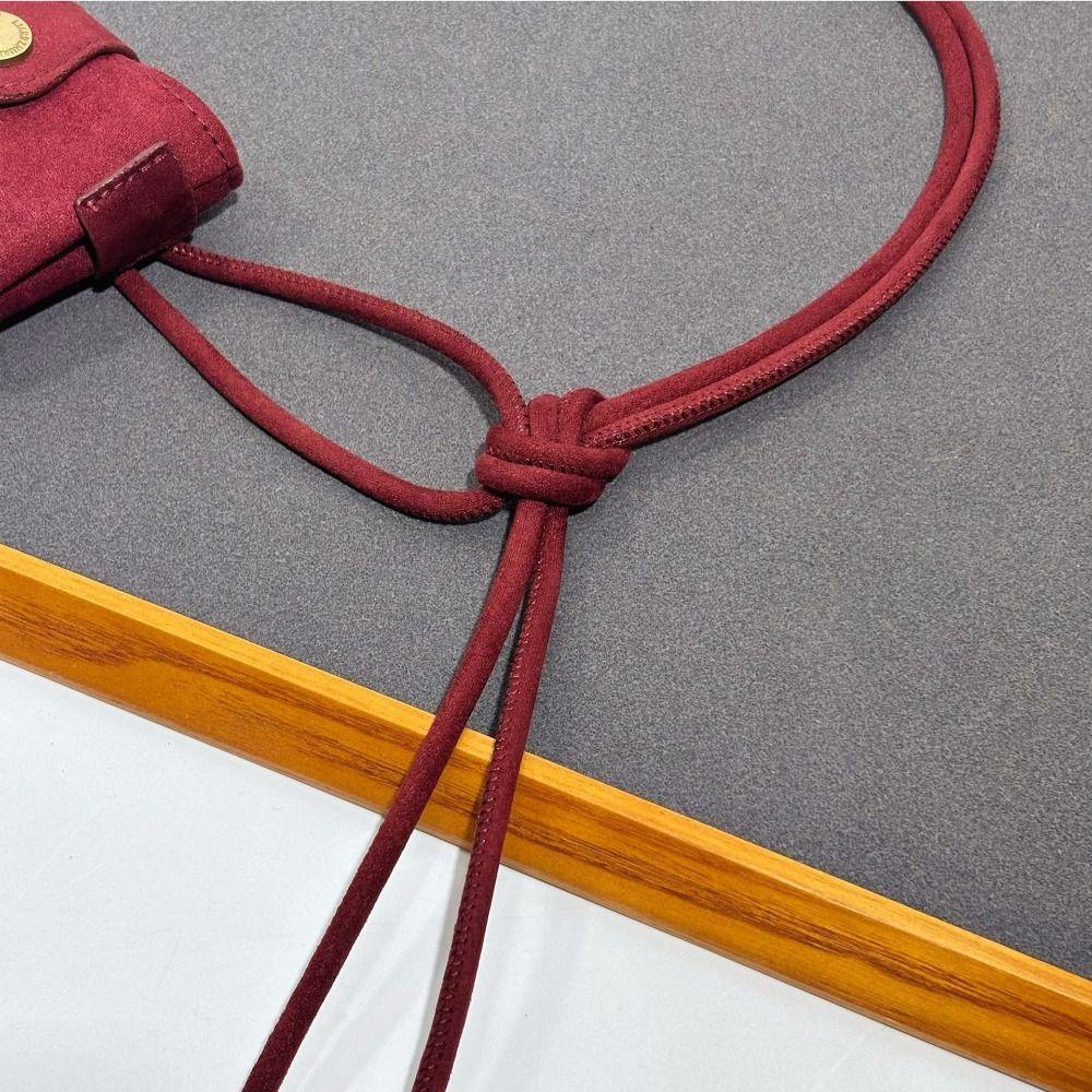 Thin Suede Rope Belt Casual Luxury Design Waist Bag Vintage Retro Waist Cinching Waistband