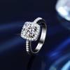 925 Sterling Silver Moissanite Square Ring - 1 Carat Bestseller with GRA Certificate