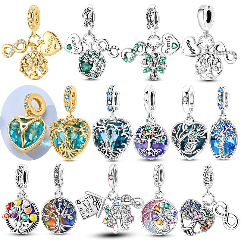 925 Silver Charms Bead Fit Eternal Symbol Tree of Life Family Tree Pendant DIY Bracelet Women Jewelry Gift