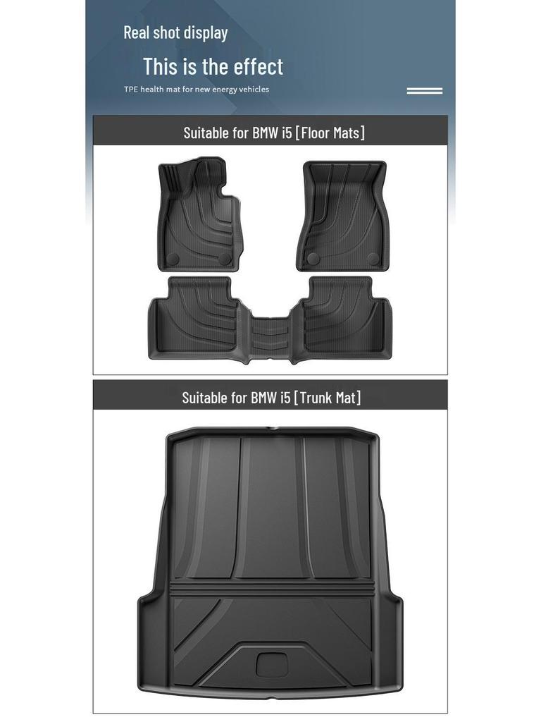 Eco-Friendly Waterproof TPE Floor Mats & Trunk Mat for 2024 BMW I5