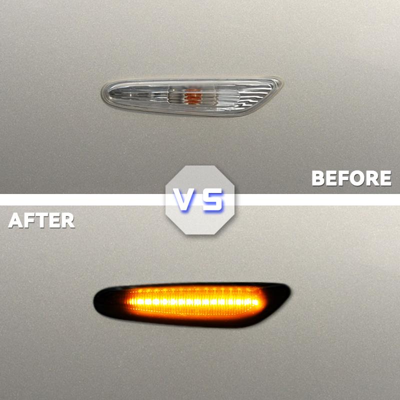 1 Pair Dynamic Flowing LED Turn Signal Side Marker Light Blinker For BMW E60 E61 E90 E91 E87 E81 E83 E84 E88 E92 E93 E82 E46